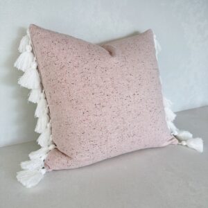 Pink Textured Fleck Cushion with Tassels