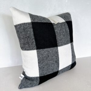 Black White Check Textured Cushion